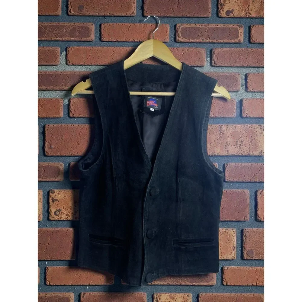 Planet Hollywood Cozumel Leather Vest – Black – Size Small
